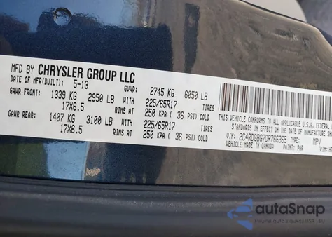 2013 Dodge Grand Caravan Se from USA, damaged, VIN 2C4RDGBG7DR766365
